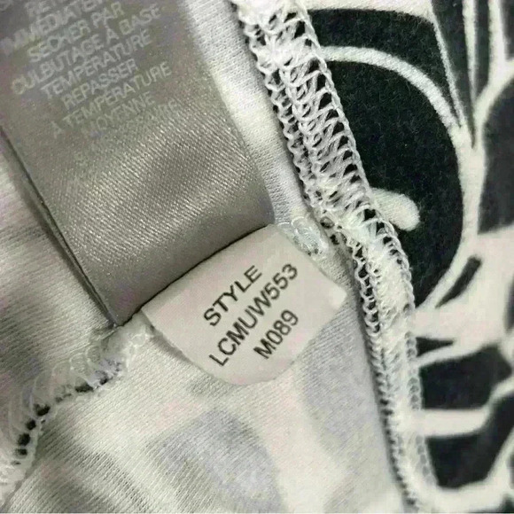 Liz Claiborne Black White Floral Full Zip Up Mock Neck Sweatshirt Jacket Size S - Picture 5 of 8